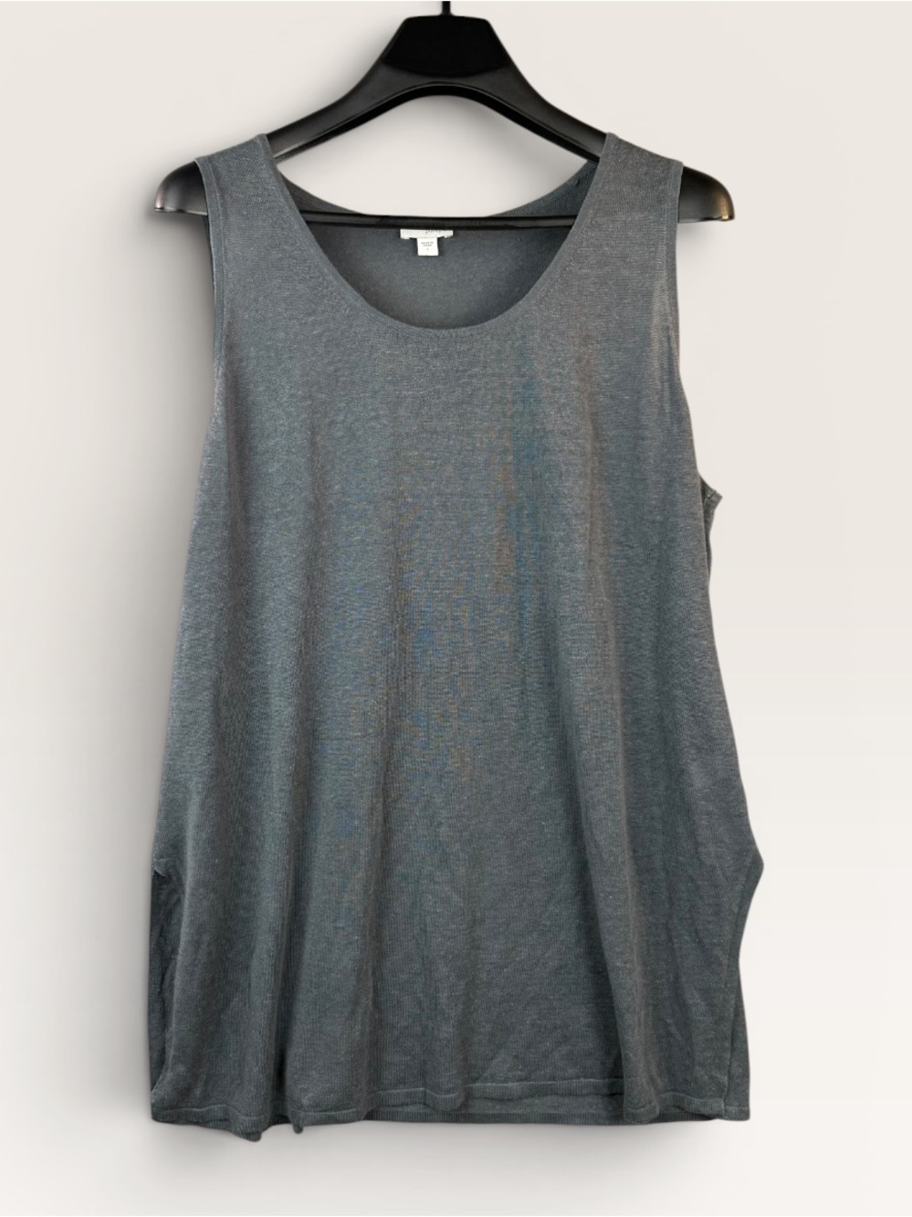 Pure Jill Women's Tunic Tank Sz Large Grey Linen Blend Layering Flowy